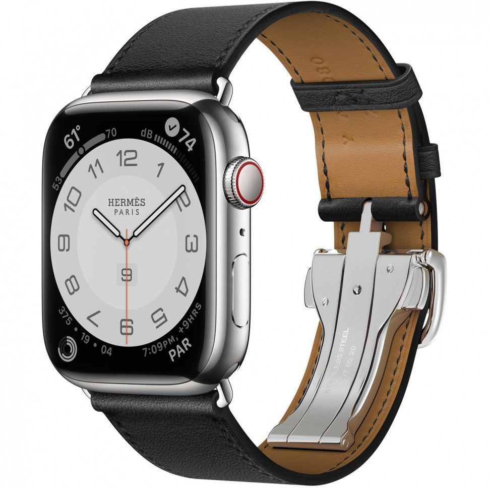 Смарт-часы Apple Watch S7 45 Black Stainless/Hermès Single Tour Deployment Buckle Noir купить
