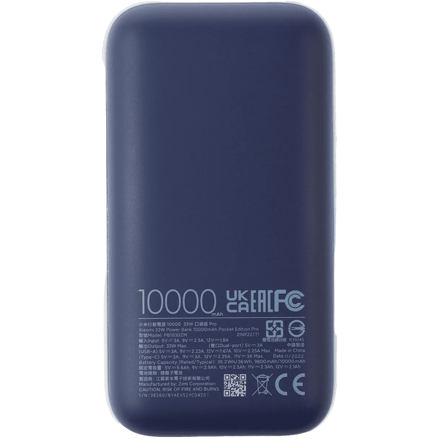 Внешний аккумулятор Xiaomi 33W 10000mAh Pocket Edition Pro Midnight Blue купить