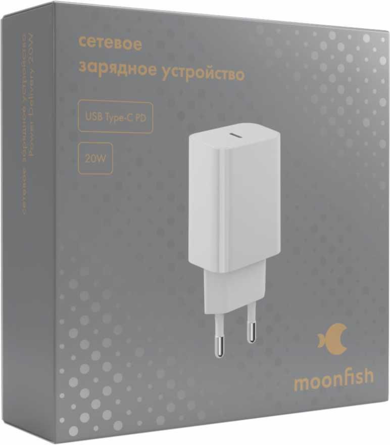 Сетевое зарядное устройство moonfish USB-C, PD, 20 Вт, белый купить