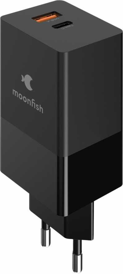 Сетевое зарядное устройство moonfish USB-A + USB-C, GaN, 65 Вт, черный купить