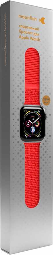 Спортивный браслет moonfish для Apple Watch 38 мм, красный купить