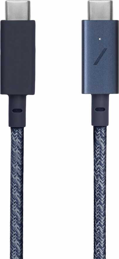 Кабель Native Union Belt Cable Pro USB-С - USB-С, 2,4м, нейлон, черный (индиго)