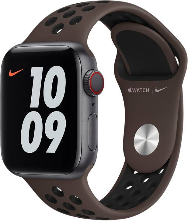 Спортивный ремешок Nike для Apple Watch 40 мм, «тёмный металл/чёрный» (темно-коричневый)
