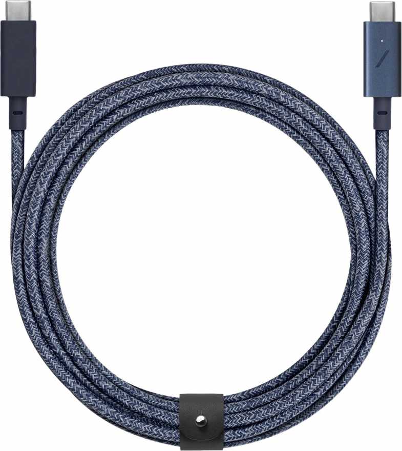 Кабель Native Union Belt Cable Pro USB-С - USB-С, 2,4м, нейлон, черный (индиго)