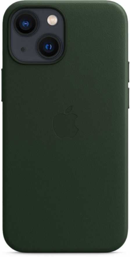 Чехол Apple MagSafe для iPhone 13 mini, кожа, тёмная ночь (зелёная секвойя)