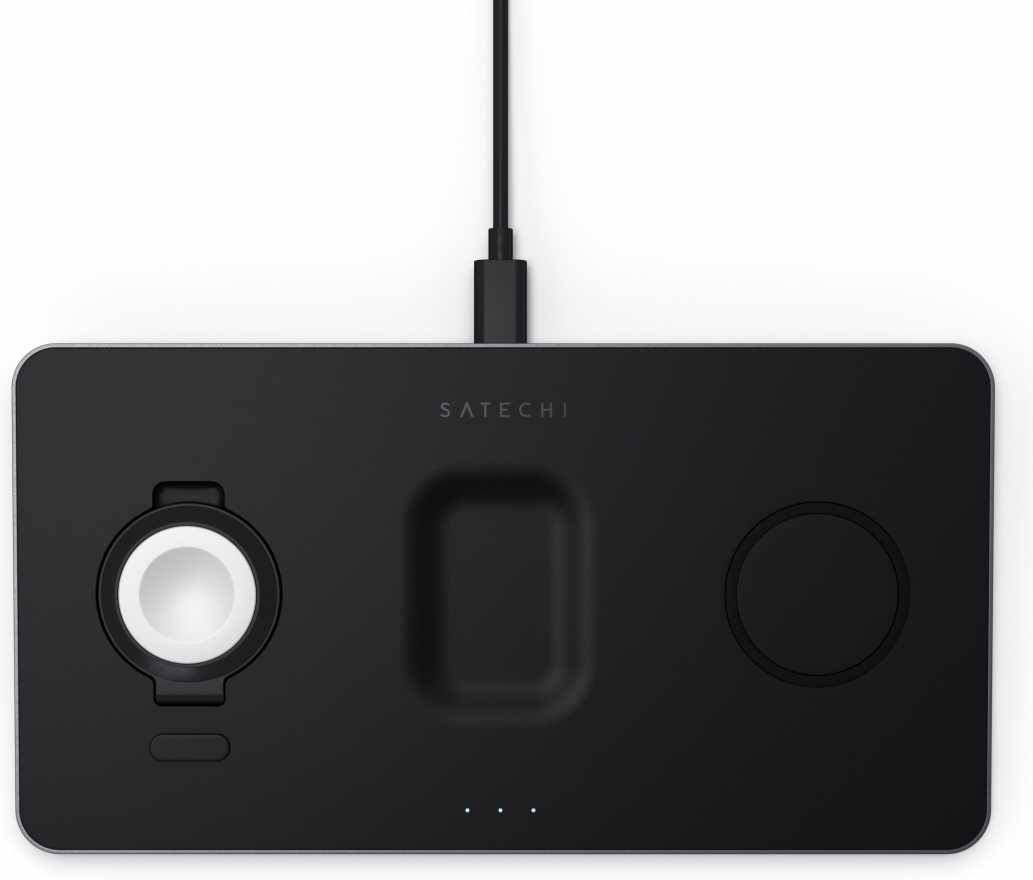 Беспроводное зарядное устройство Satechi Trio Wireless Charging Pad (Apple Watch, AirPods, iPhone), серый космос купить