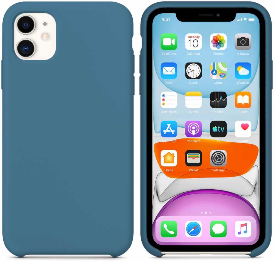 Чехол moonfish для iPhone 11, силикон, белый (космический синий)