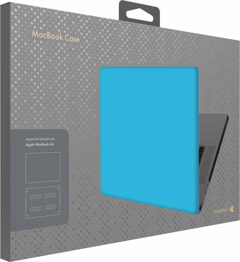 Накладка Moonfish для MacBook Air 13 2020 soft-touch ярко-голубой купить