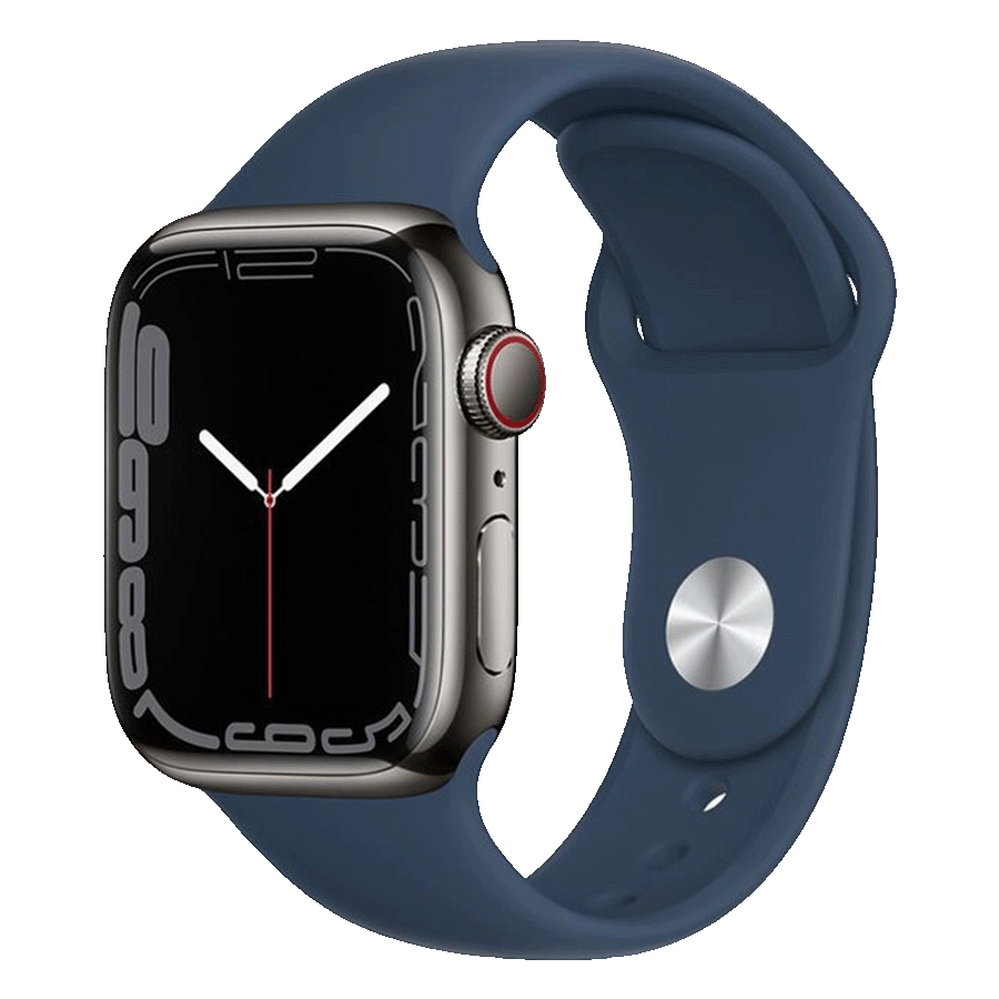 Смарт-часы Apple Watch S7 45 Black Stainless (синий)
