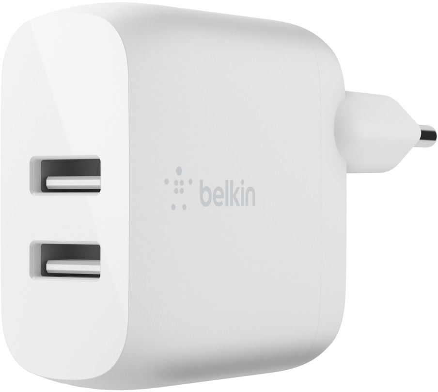 Сетевое зарядное устройство Belkin 2хUSB-A + кабель USB-A - USB-C, 24Вт, белый купить