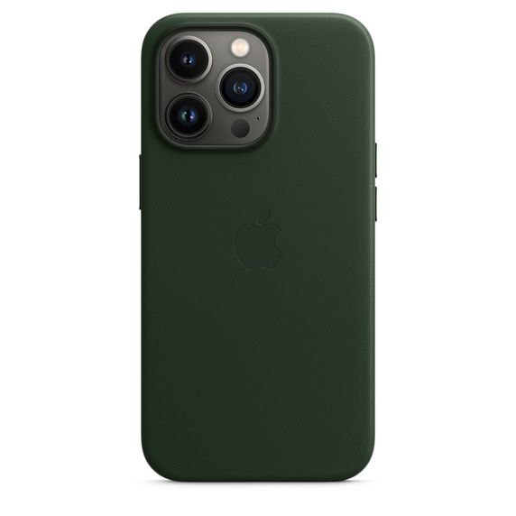 Чехол клип-кейс Apple Leather Case Green with MagSafe, для Apple iPhone 13 Pro купить