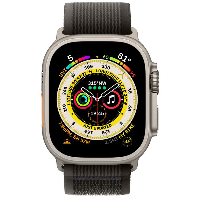 Смарт-часы Apple Watch Ultra 49mm Titanium Case Trail Loop S/M (черный/серый)