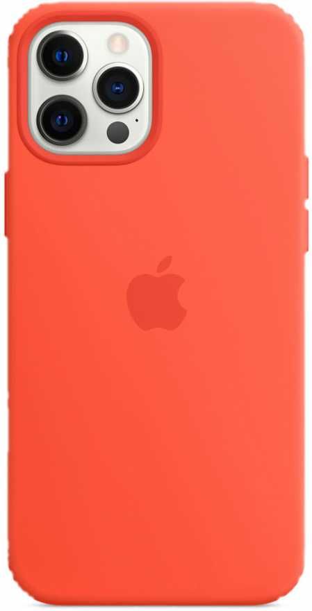 Чехол Apple MagSafe для iPhone 12 Pro Max, силикон, белый (солнечный апельсин)