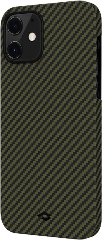 Чехол Pitaka для iPhone 12/12 Pro, кевлар, черно-серый (зелено-черный)