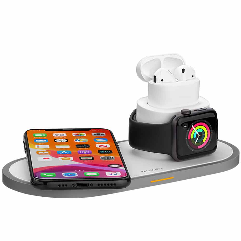 Беспроводная зарядная станция Deppa 3 в 1 Для Apple Watch, iPhone, Airpods 15W купить
