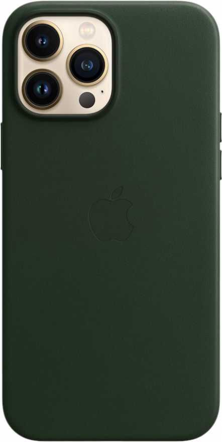Чехол Apple MagSafe для iPhone 13 Pro Max, кожа, «сиреневая глициния» (зелёная секвойя)