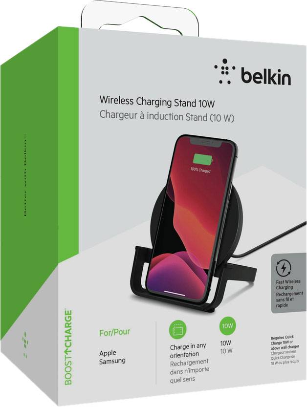 Беспроводное зарядное устройство Belkin с подставкой, 10Вт + кабель Micro-USB, черный купить