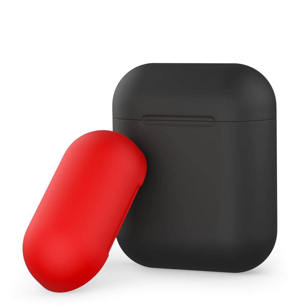 Силиконовый чехол Deppa для AirPods черный/красный купить
