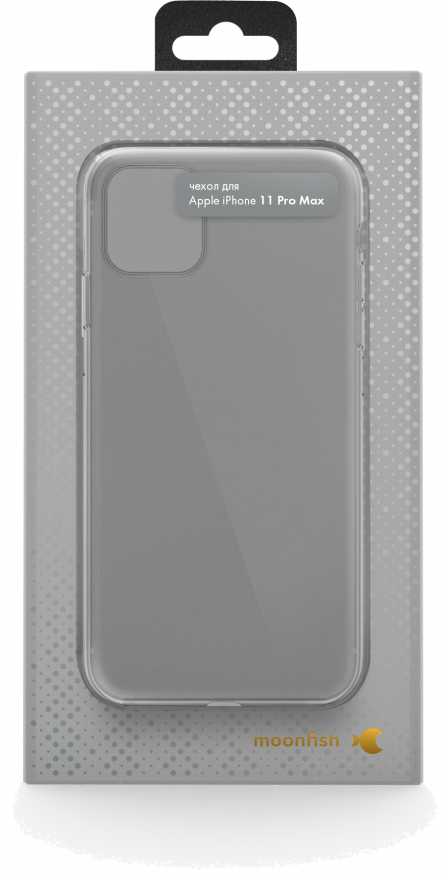 Чехол moonfish для iPhone 11 Pro Max, силикон, черный (прозрачный)