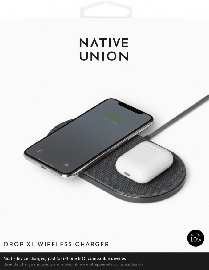 Беспроводное зарядное устройство Native Union Drop XL, серый купить